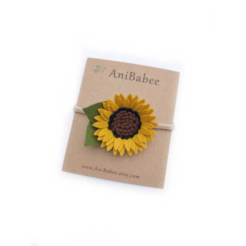 Sunflower Headband, Sunflower Hair Clip, Summer Flower Headband, Baby Flower Headband, Spring Outfit, Infant Hair Bow, Newborn Girl Gift