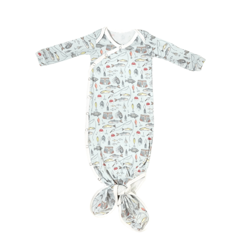 Newborn Knotted Gown - Trout | Bumps N Bundles