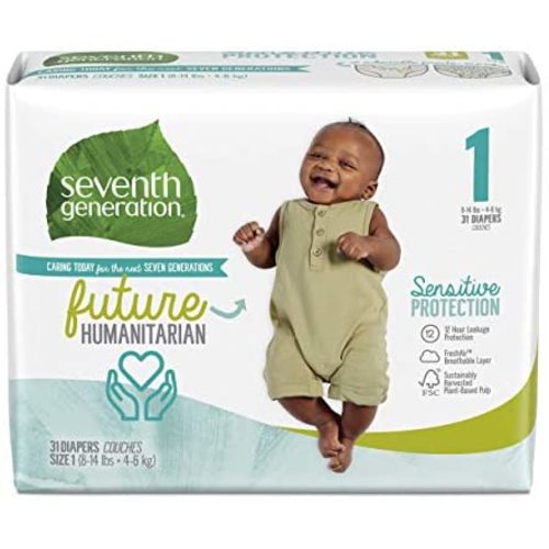 Seventh Generation Baby Diapers, Size 1, 31 Count