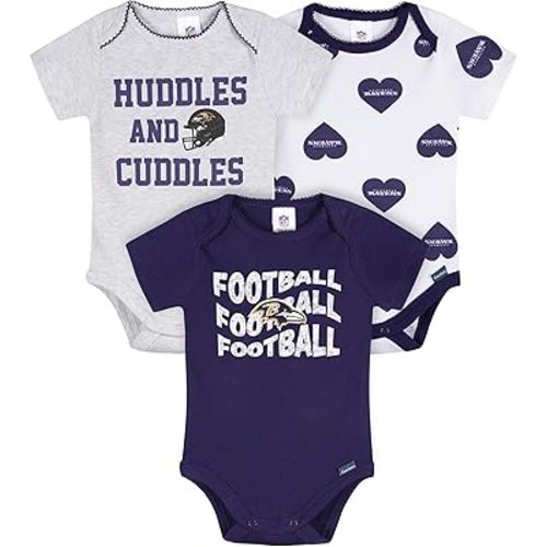 Gerber NFL baby-girls Nfl 3-pack Onesie Bodysuit
