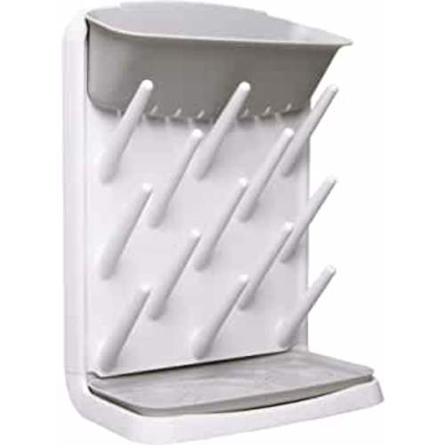 Ubbi Vertical Baby Bottle Drying Rack, Countertop Drying Rack Baby Accessory, Gray