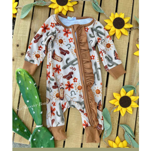 Cowgirl cutie cactus baby sleeper
