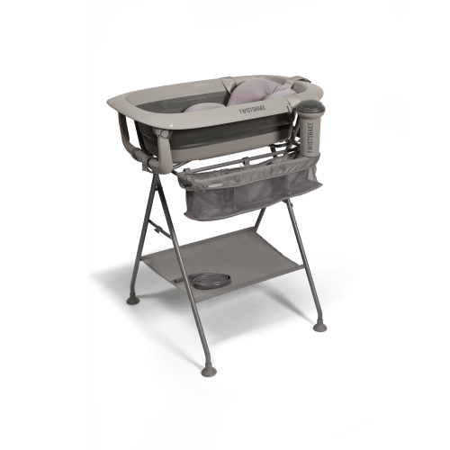 Luxury Bath Kit Faded Grey - Foldable baby bathtub with bath stand