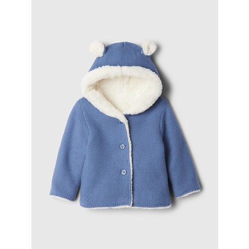 Baby Sherpa-Lined Garter Sweater