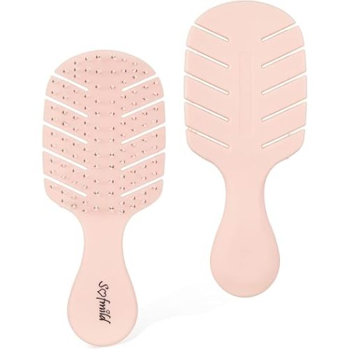 Sofmild Mini Travel Vent Cute Hair Brush,Fast Dry Shower Detangler Brush,Glide Through Tangles With Ease For Women Girl Kids Curly Hair