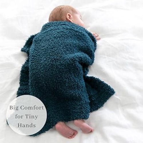 SARANONI Bamboni Luxury Baby Blanket, Breathable & Soft Plush Blanket for Infant Boys & Girls (Nautical Blue, Mini 15” x 20”)