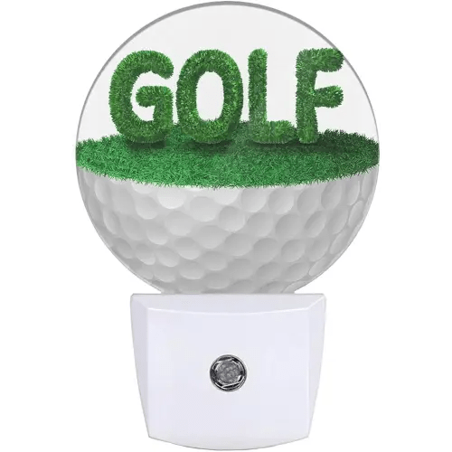 Golf Ball Night Light Half Golf Ball with Grass Golf Course Grassland Night Lights Plug into Wall with Dusk to Dawn Sensor for Boys Men Room Decor & Golfer Gifts
