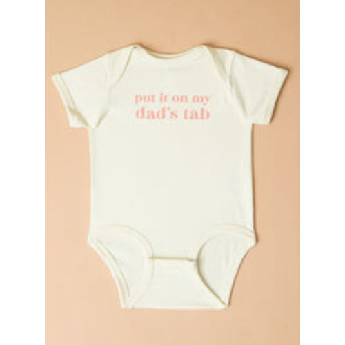 Put it on Dads Tab Bodysuit in White | Tullabee
