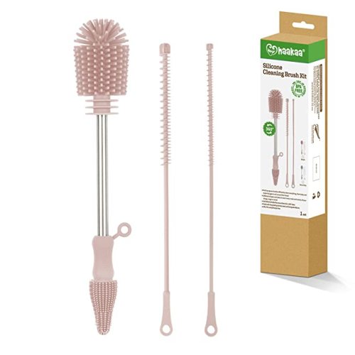 haakaa Silicone Cleaning Brush Kit-Baby Bottle Brush Scrubber for Breast  Pump,Nipple,Breastmilk Storage Bag,Reusable Straws,Sippy Cup-Soft Food  Grade