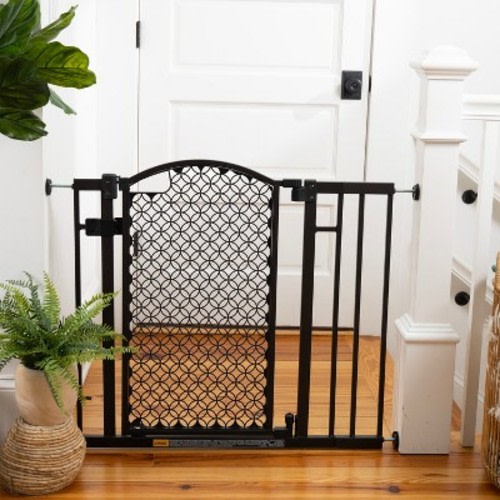 Summer Infant by Ingenuity Infant Union Arch Safety Gate - Black: Walk-Through Gate, Self-Closing, Top of Stairs Use
