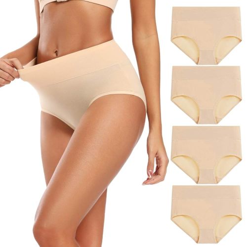 Molasus Women's Cotton Underwear High Waisted Full Coverage Ladies Panties (Regular & Plus Size)