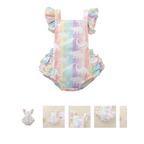 DINOSAUR RAINBOW Romper - Hazel & Bo