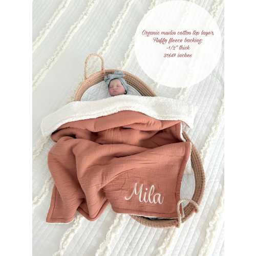 Baby Blanket, Baby Shower Gift, Embroidered Name Blanket, Newborn Blanket, Baby Comforter, Baby Keepsake, Crib and Stroller Blanket