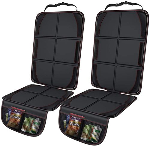 Gimars XL Thickest EPE Cushion Car Seat Protector Mat, Large Waterproof 600D Fabric Child Baby Seat Protector with Storage Pockets for SUV, Sedan, Truck, Leather and Fabric Car Seat, 2 Packs - R-2PACK