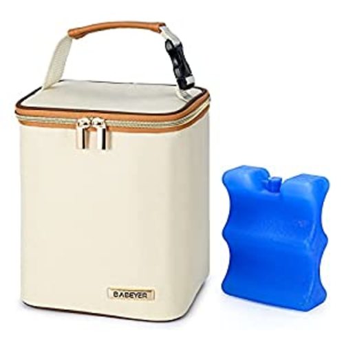 Amazon.com : BABEYER Breast Milk Cooler Bag with Ice Pack Fits 4 Baby Bottles Up to 9 Ounce, Baby Bottle Bag Great for Nursing Mom Daycare : Baby
