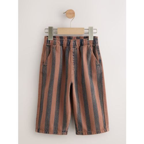 Rust Brown Stripe Pull On Wide Trousers (3mths-7yrs)
