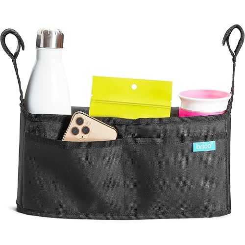 Munchkin® Brica® Stroller Organizer Bag - Universal Fit with Cup Holders and Wipes Case, Fits UPPAbaby, Evenflo, BabyTrend and more, Black
