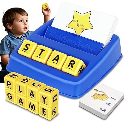 Alphabet Learning Toys for Kids Ages 3-12- Educational Matching Game with 30 Double-Sided Flash Cards - Spelling Games for Preschool Kindergarten Homeschool Classroom