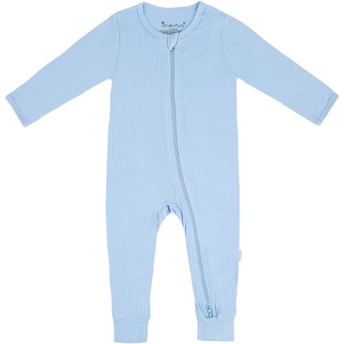 Jimonda Pajamas,Unisex Baby One-Piece Footless,2-Way Zip closure - Azure