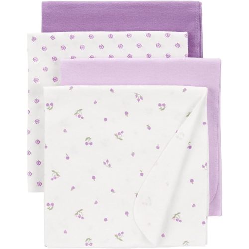 Carter's Baby 4-Pack Receiving Blankets (Purple) - 4 pack