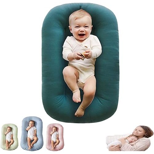 Baby Lounger,Baby Lounger Pillow,Newborn Lounger,Lounger for Baby,Baby Lounger Newborn Lounger for Boys & Girls 0-12 Months for Baby in Bed (Malachite Green)