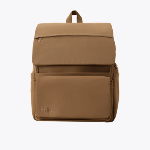 BÉIS 'The Ultimate Diaper Backpack' in Camel - Diaper Bag Backpack in Camel Brown