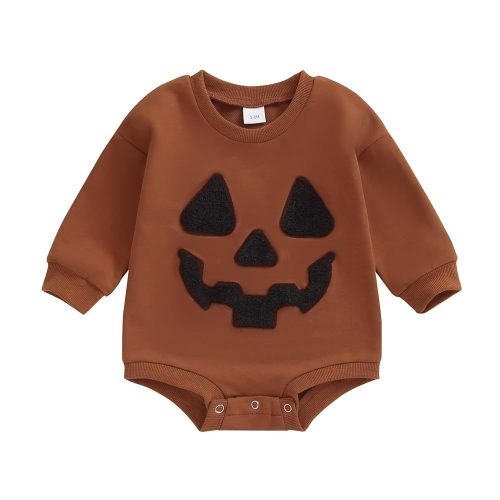 Baby Halloween Outfit Boy Girl Pumpkin Patch Sweatshirt Romper Sweater Shirt Cute Newborn Toddler Clothes