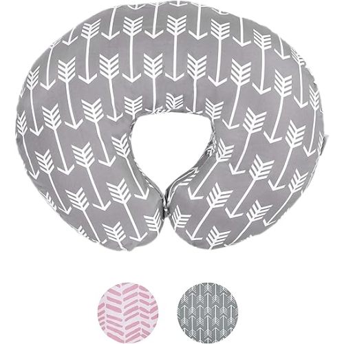 Water Resistant Nursing Pillow Cover | Premium Quality Soft Wipeable Fabric | Unisex Arrow Pattern | Minky Slipcover | Great for Breastfeeding Moms