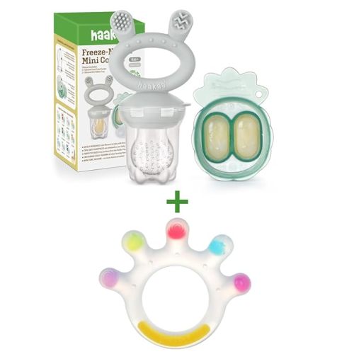 Haakaa Baby Fruit Food Feeder & Large-Palm Baby Teether Combo