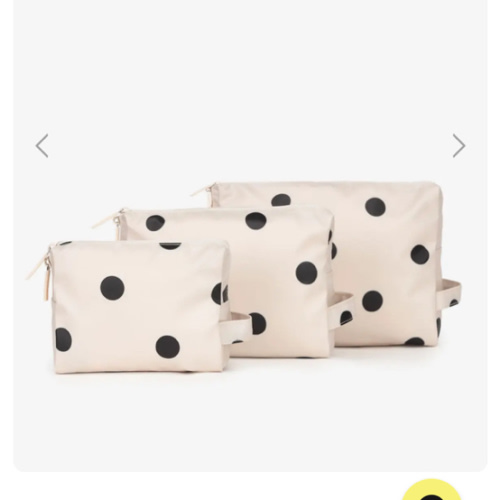 Water Resistant Zippered Pouch Set (3 Pieces) - POLKA DOT