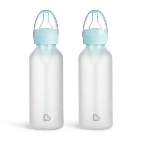 Bond® Silicone Glass Bottle blue 8oz, 2pk | Munchkin