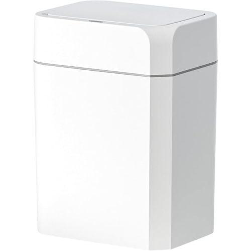 ELPHECO Bathroom Trash Can with Lid 3.5 Gallon Motion Sensor Slim Garbage Can Waterproof Smart Small Trash Bin for Bathroom, Kitchen, Office, Bedroom, Living Room, Toilet (White)