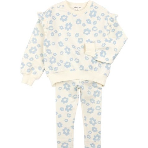 Floral Ruffle Sweatshirt & Leggings Set, 9M