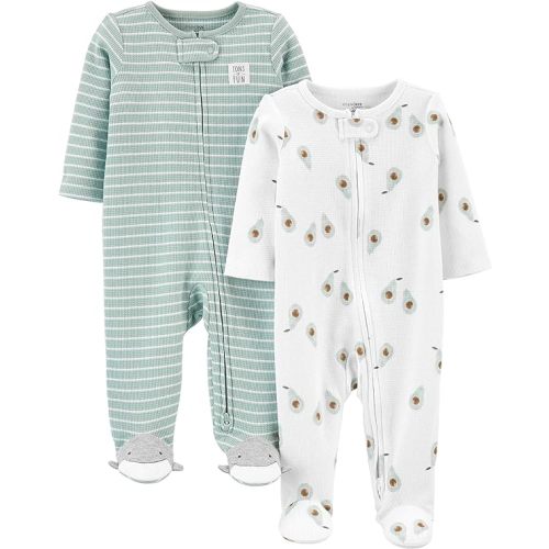 Simple Joys by Carter's Baby 2-Way Zip Thermal Footed Sleep and Play, Pack of 2