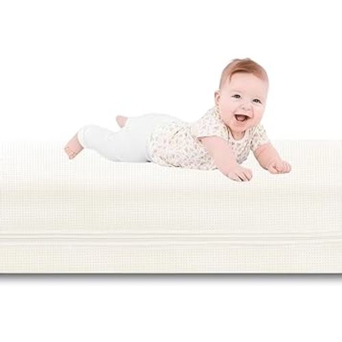 Crib Mattress, Dual-Sided Baby and Toddler Mattress with Washable Airfiber Insert and Removable Cover, 100% Breathable, Organic Cotton 5" Firm Mattress Fit Standard Size Toddler Bed