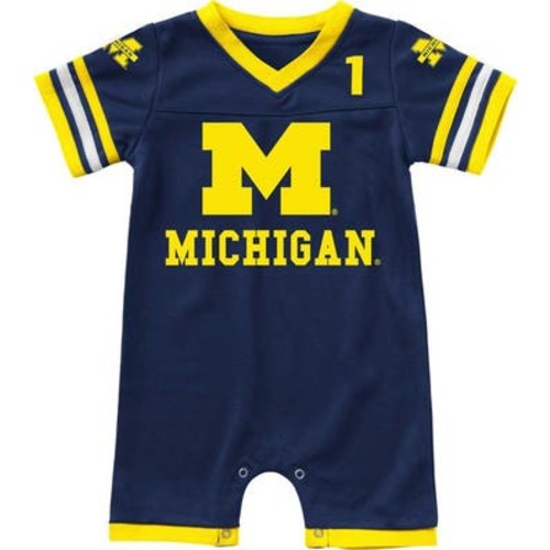 Infant Colosseum Navy Michigan Wolverines Bumpo Football Romper, 3-6 M