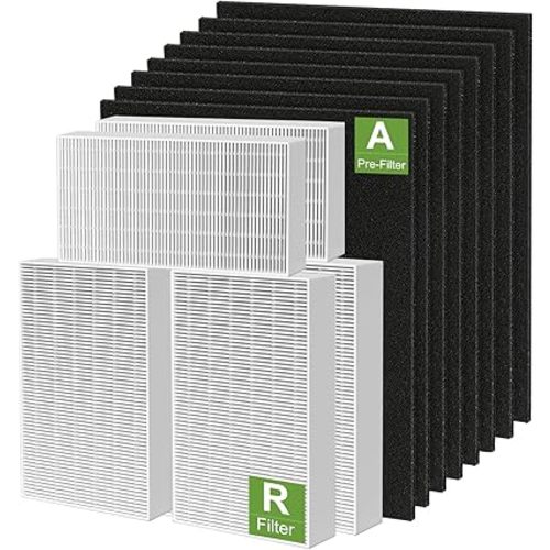 6 Pack HPA300 HEPA Filter Replacement for Honeywell Air Purifiers HPA300 Series, HPA300, HPA304, HPA8350, HPA300VP, HPA3300b, HPA5300, Replace HRF-R3, Pack of 6 HEPA R and 8 Pre filters A HRF-AP1