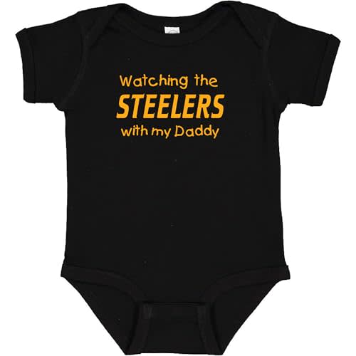 Watching the Steelers with my Daddy Baby Boy Bodysuit Outfit Romper Gift