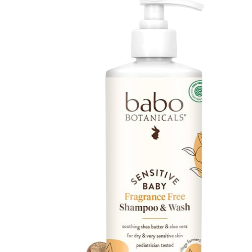 Babo Botanicals Sensitive Baby Fragrance-Free 2-in-1 Shampoo & Wash - Shea Butter, Calendula & Aloe Vera - EWG Verified - Cruelty-Free - Vegan - Pediatrician Tested - For Babies & Kids