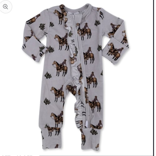 Cowgirls & Cactus -Ruffled- Folding Feet Jammies – Cowkid Clothing Company