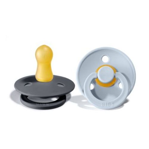 Bibs Colour Pacifier 18 Months+ - Iron/Baby Blue - 2pk