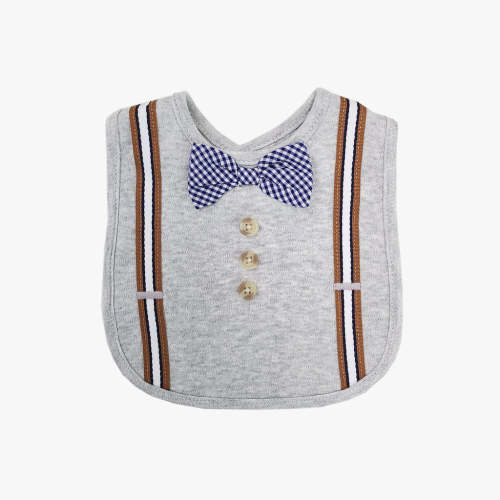 Miniclasix Grey Boys Bib in Grey