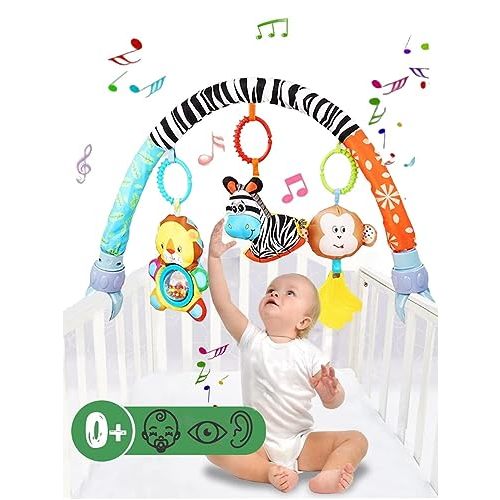 Pau1Hami1ton Baby Stroller Arch Toys, Car Seat Toys,Bouncer Toy Bar/Mobile for Bassinet,Adjustable Baby Hanging Toys Fit for Crib Bed,Stroller,Car Seat,Baby Gifts.S-19(Zebra)