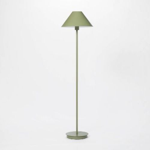 Stick Metal Floor Lamp Green Iron (includes Led Light Bulb) - Threshold™ Designed With Studio Mcgee: Modern Cone-shaped Shade, Ul Listed