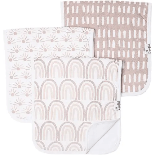 Copper Pearl Baby Burp Cloth Large 21''x10'' Size Premium Absorbent Triple Layer 3-Pack Gift Set Bliss