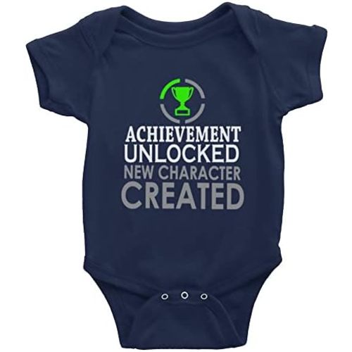 Achievement Unlocked New Character Created Baby Cartoon Long Sleeve Bodysuit Rompers