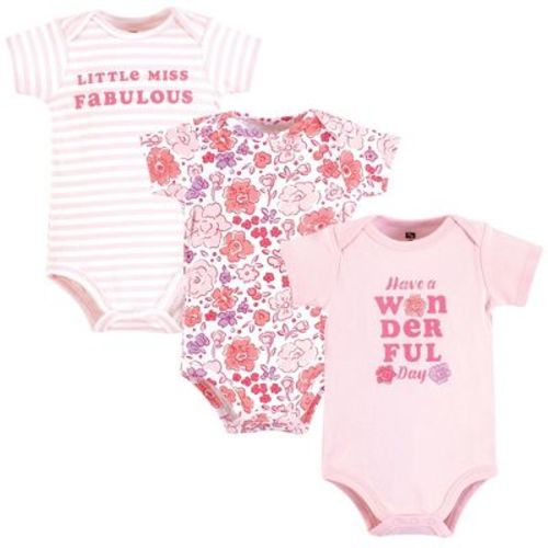 Hudson Baby Infant Girl Cotton Bodysuits, Wonderful Floral, 3-6 Months