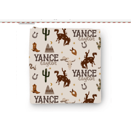 Giddy Up Personalized Baby Name Swaddle Blanket | Caden Lane