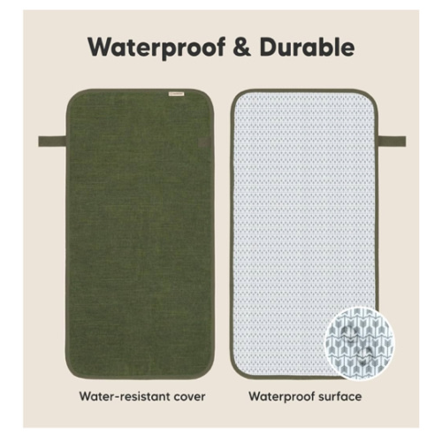 KeaBabies Portable Diaper Changing Pad, Easy Wipe Clean - Foldable Waterproof Baby Changing Mat for Diaper Bag, Compact, Lightweight, Baby Changer Travel Essential, Machine Washable (Olive Green)