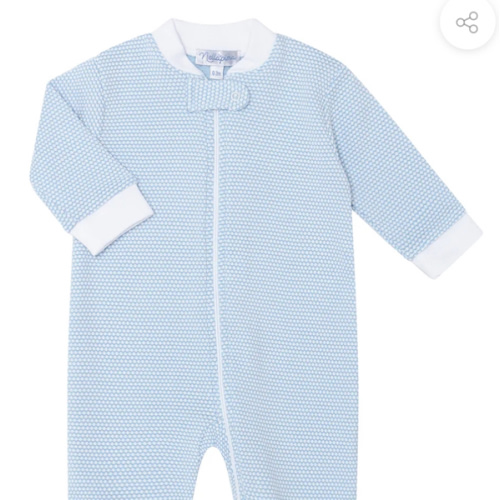 Blue Bubble Zipper Footie